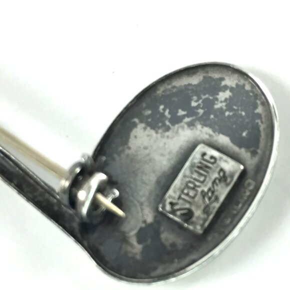 Sterling Silver Music Note LANG Statement Brooch Pin Sixteenth - Picture 4 of 5